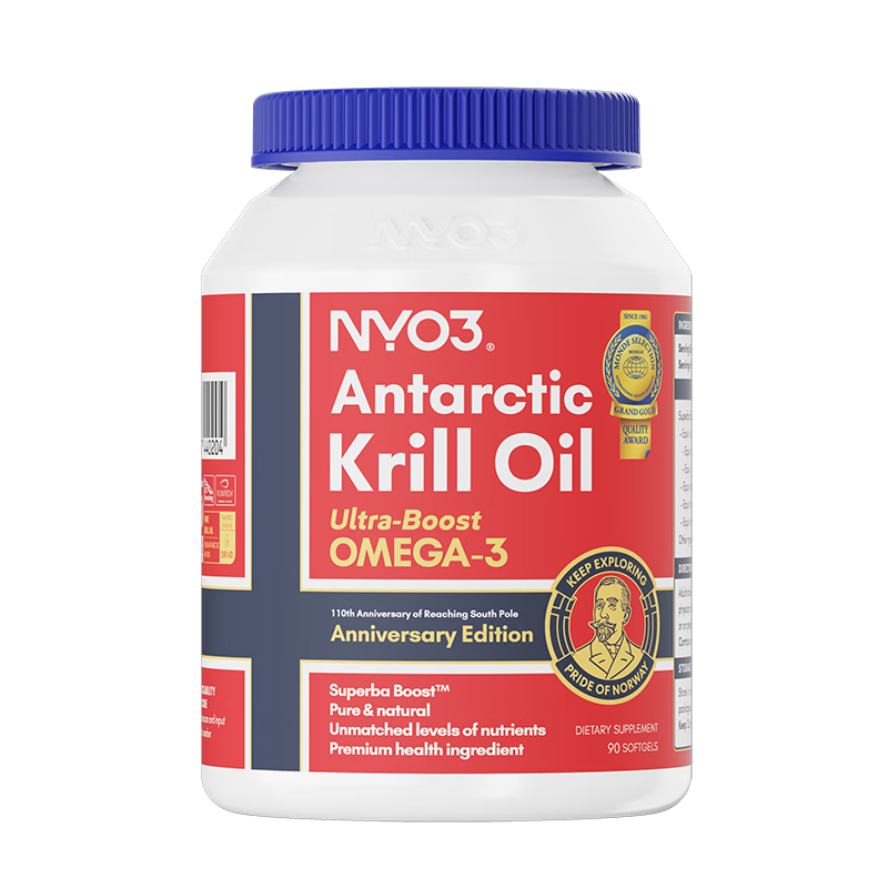 NYO3 阿蒙森磷虾油鱼油升级Omega-3 DHAEPA虾青素胆碱 500mg90粒
