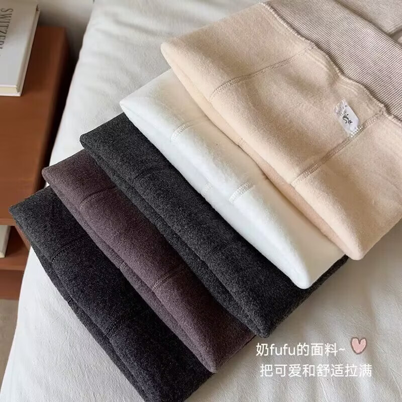 娅吉丽女童保暖打底裤秋冬外穿拼接袜套儿童加绒加厚假拼接布偶堆堆袜裤 咖啡色 150 (2XL)身高135-150cm