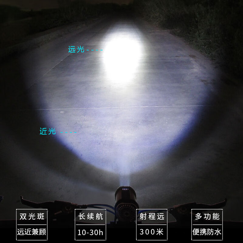 ZBOLI自行车音响骑行音箱低音炮手电筒二合一山地车灯户外运动登山夜跑便携音响多功能前灯夜骑灯防水 优雅黑-R5+骑行支架