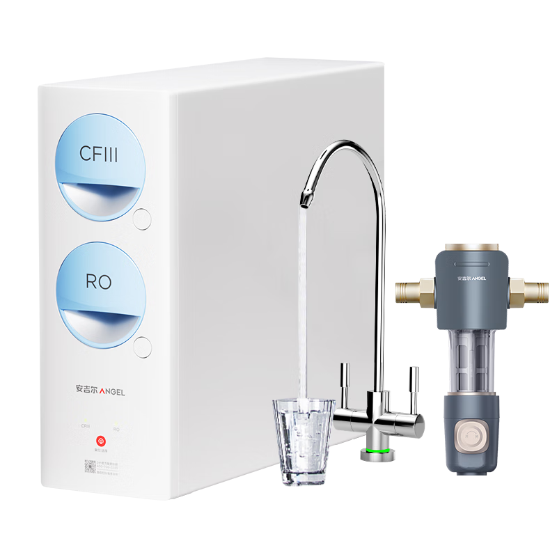 安吉爾【官方直營(yíng)】?jì)羲骷矣弥憋嫏C RO膜加熱廚房套裝凈飲機 國補20% 玉龍MaxSE1000 出水0阻垢劑 【全屋2件套裝】?jì)羲?過(guò)濾器