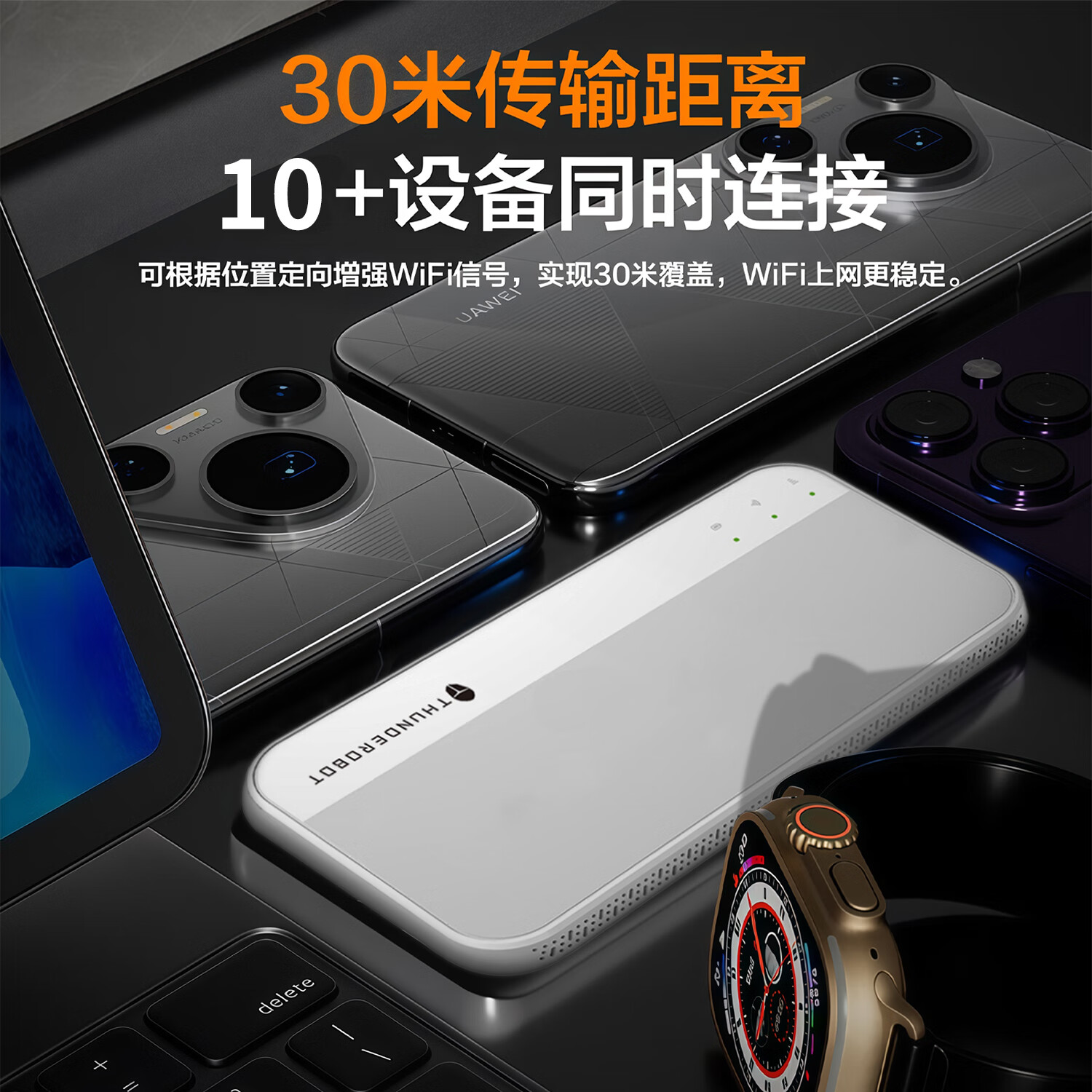 雷神黑武士随身wifi6可移动2025新款wi-fi无需预存联通电信双网通3000毫安电池款超长续航便携式高速随行网络 双网切换WiFi6免插卡电池版-【简约风】