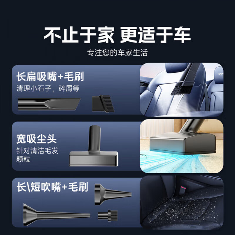 飒望【德国】高端车载吸尘器大吸力20000pa吹吸两用吸吹一体有线无线便携手持大功率车用家用两用强力 豪华款【899999R强吸】高级快充+赠滤芯1个 【全网热销100W+】+ 吸/吹/抽/充/4合1