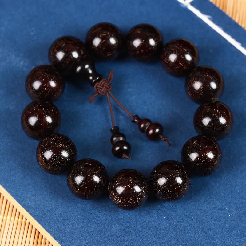小叶紫檀手串非洲满金星高密血檀佛珠男女款红木多圈手 金星黑红18mm*