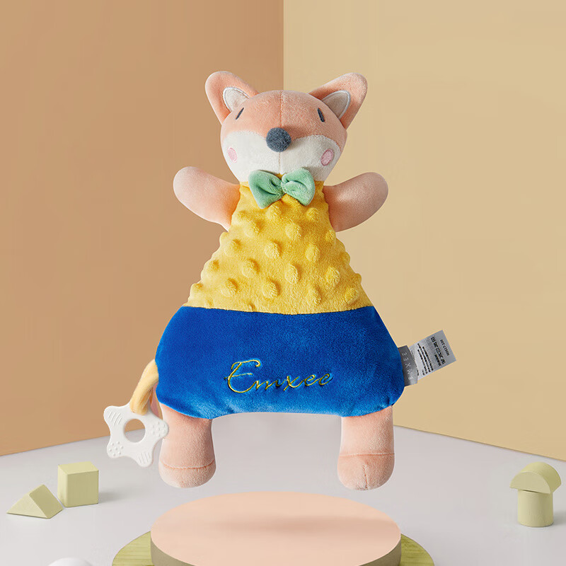 嫚熙（EMXEE）安抚玩偶兔子手偶睡觉公仔宝宝毛绒玩具哄睡安抚巾婴儿可入口 小狐狸-卡米尔