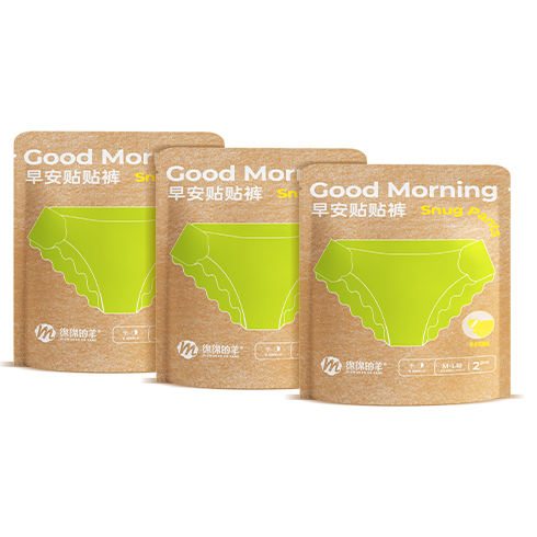 绵绵的羊早安贴贴裤安睡裤京东自营日用夜用防侧漏拉拉裤日安裤2条*3包