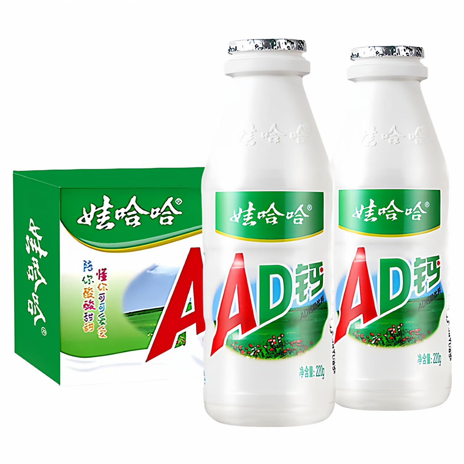 娃哈哈AD钙奶220ml*24瓶整箱含乳牛奶饮料童年怀旧饮品儿童早餐奶12瓶 经典原味220g*12瓶