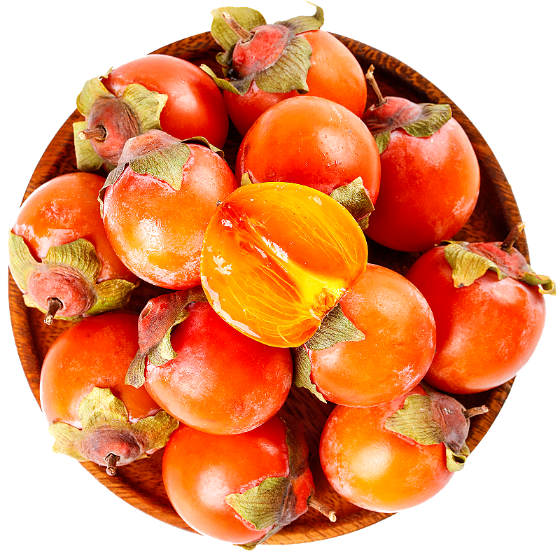 京鲜生 阳丰脆柿甜柿新鲜柿子 净重1.5斤单果100g+水果源头直发包邮