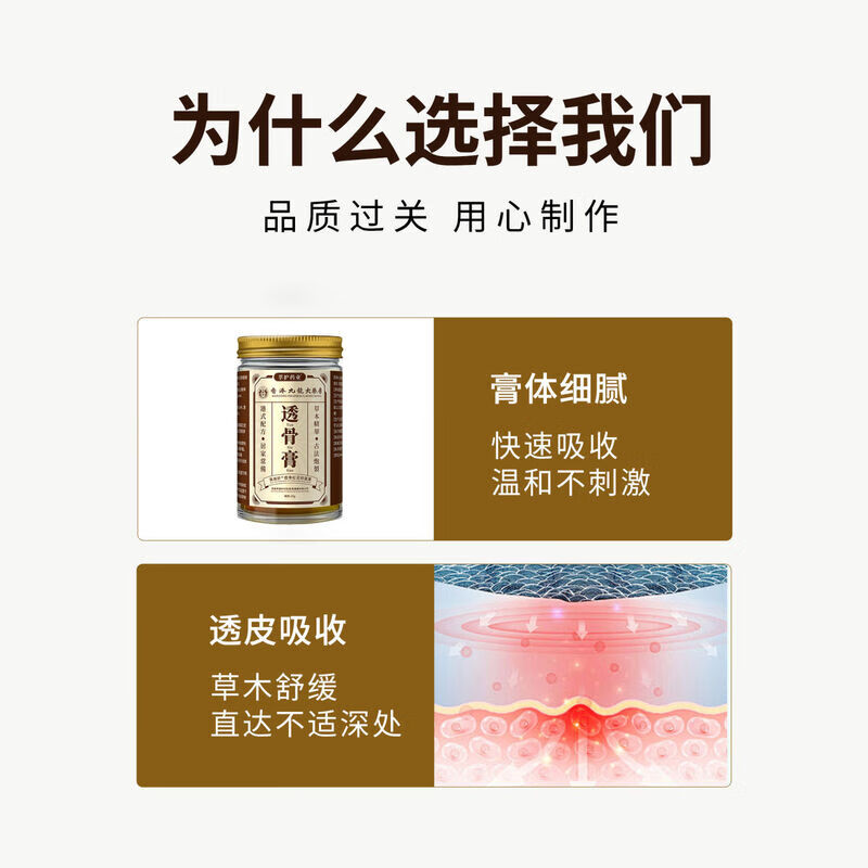 莘护药业香港九龙大药房透骨膏50g鹿骨红花抑菌膏 颈椎腰椎膝盖关节肌肉膝盖跌打草本萃取专用正品  【买二送一】到手3盒装全身皆可用