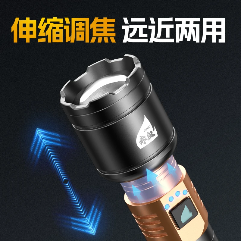 黑熊猫赤血翔龙手电筒强光长续航照明灯二代升级款户外露营铝合金手电筒 【黑咖色】 赤血祥龙