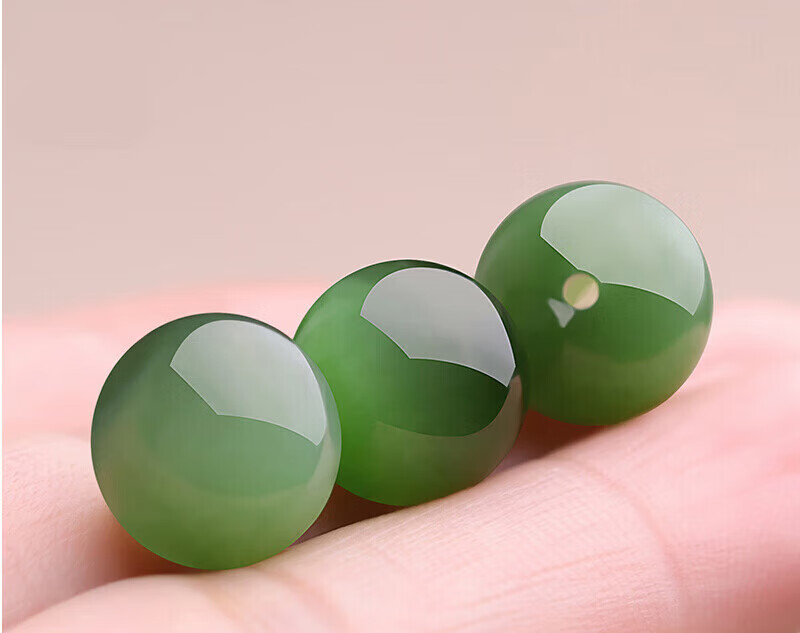 zbjp港澳潮牌猫眼珠俄罗斯玉珠和田玉散珠 碧玉珠子手链手今年流行款