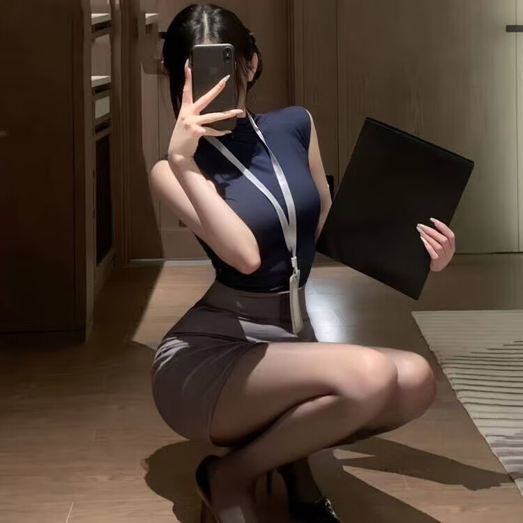 性感情趣内衣纯欲秘书装包臀裙空姐激情夜店免脱套装制服战袍诱惑 秘书-深灰款【私密发货 京东快递次日达】 均码(80-120斤)
