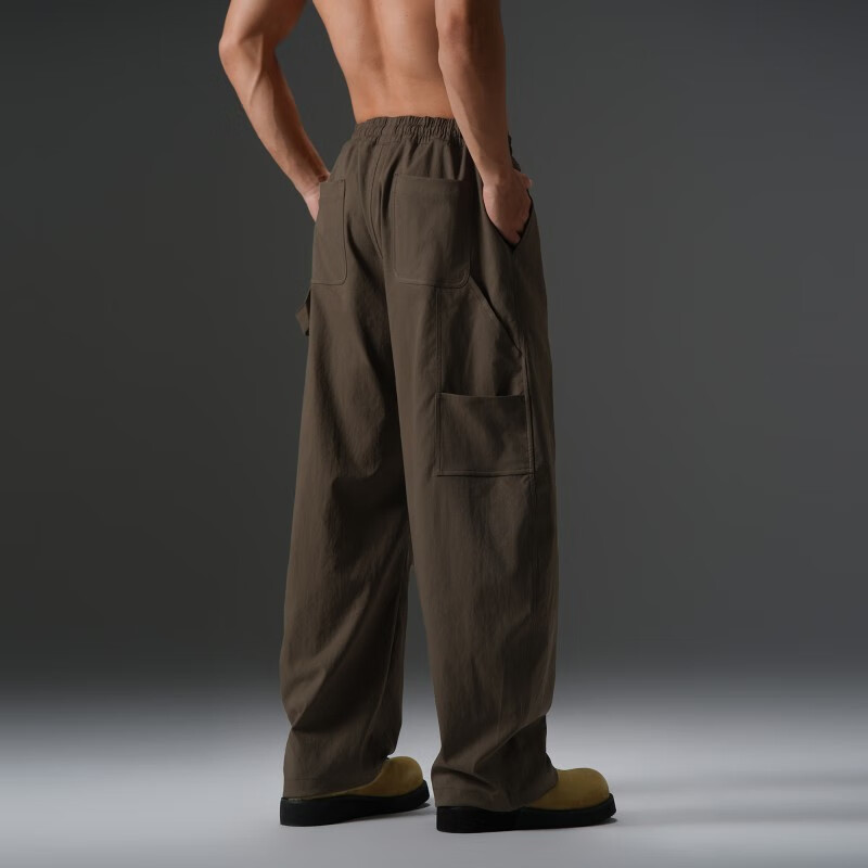 BD.POWER UP+美式工装风弯刀裤男款大码伐木裤简约复古运动长裤男 棕色 3XL  110-120kg 京东折扣/优惠券