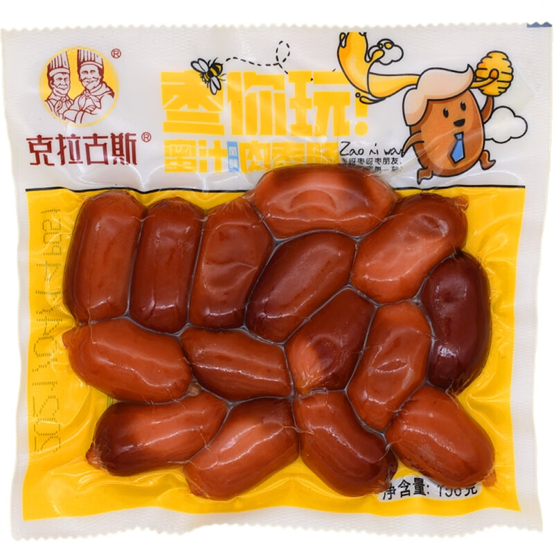 克拉古斯沈陽特產(chǎn)蜜汁肉棗腸腸150g熱狗烤腸火腿腸小香腸即食 蜜汁肉棗腸150克*3袋