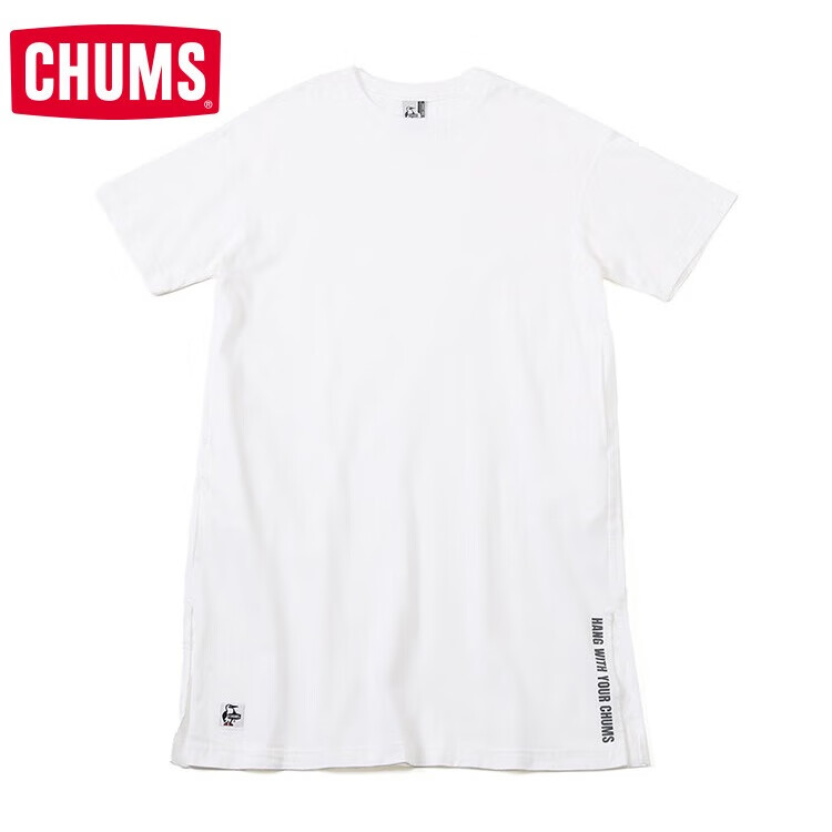 CHUMS洽洽鸟户外连衣裙休闲舒适女圆领条纹纯色裙子合集 CH18-1297-G004 L