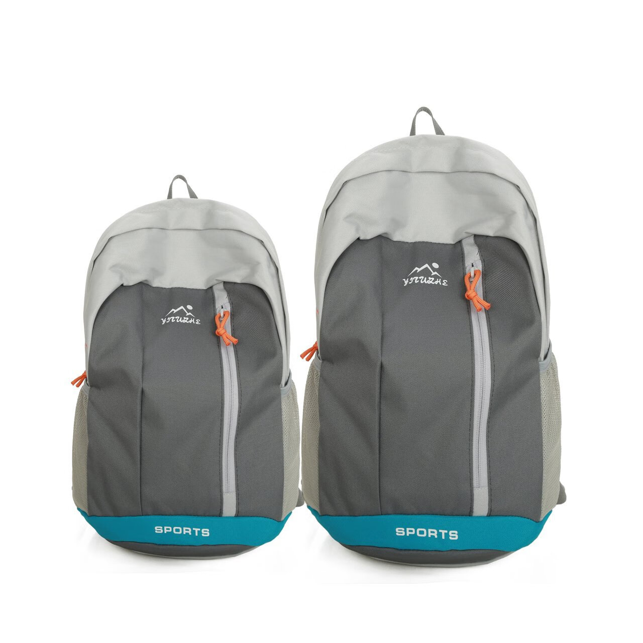 优观批发运动双肩包户外运动背包健身包休闲双肩包男女旅行背包潮 灰配蓝 15L