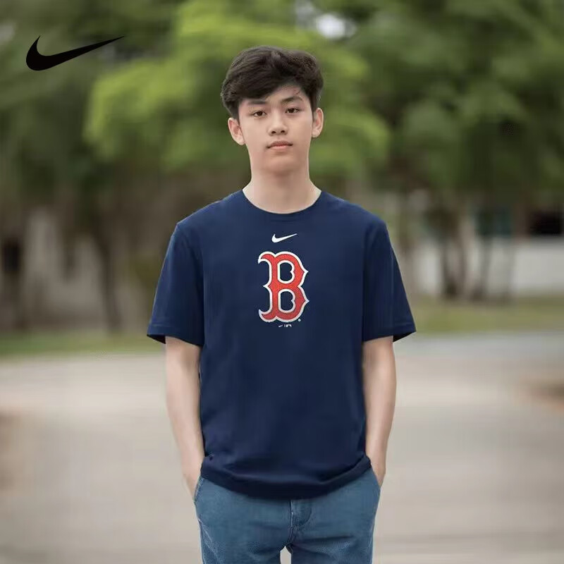 NIKE(耐克)官方授权短袖T恤男女青少年款夏季短袖联名Boston Red Sox NIKE耐克联名短袖T恤 L (165-175)