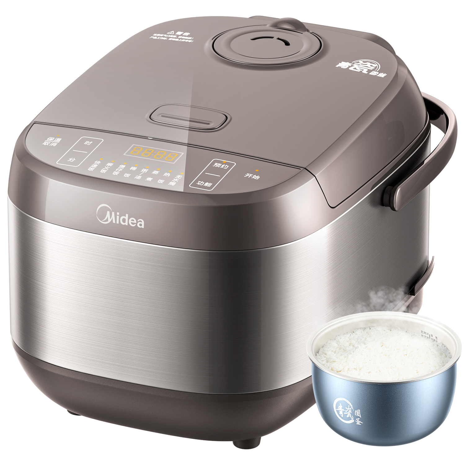 美的（Midea）电饭煲电饭锅 青瓷耐磨抗菌家用米饭锅2-5-8人大容量多功能智能预约定时煮饭煮粥 【4L容量】第五代青瓷内胆 MB-4E65 4L