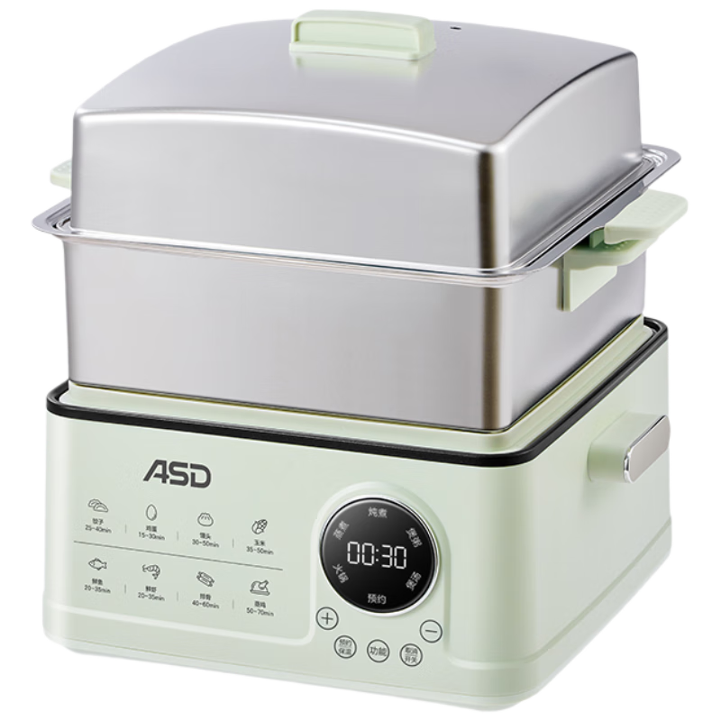 愛(ài)仕達(dá)（ASD）電蒸鍋電火鍋分體式電煮鍋涮鍋蒸煮一體不粘鍋 家用多功能12L電燉鍋 1300W上蒸下煮 智能觸控預(yù)約 