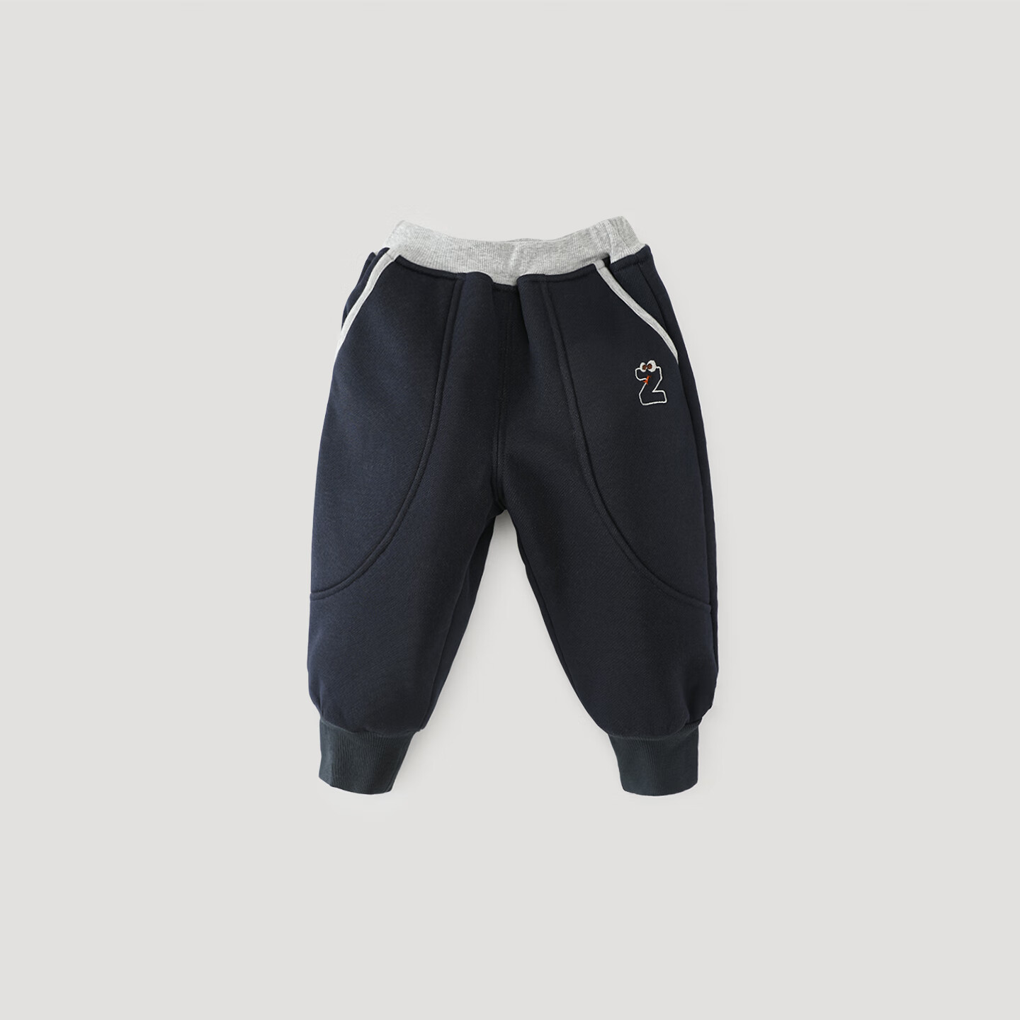 巴厘小猪儿童冬季保暖裤女童加绒加厚宝宝运动休闲长裤婴幼儿裤子男童冬装 夜色蓝 100