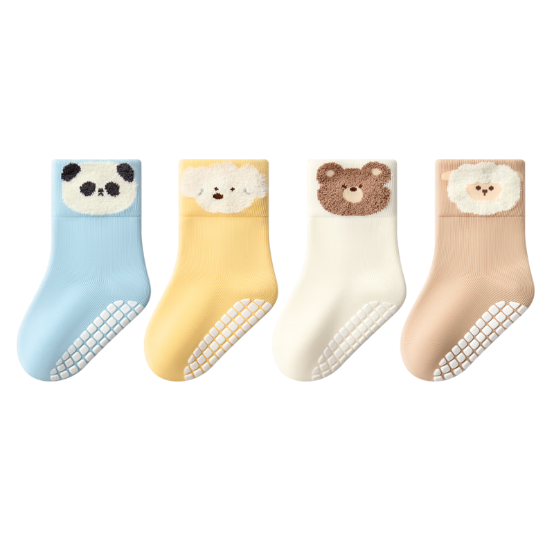 贝比宝宝地板袜春秋冬季棉袜儿童点胶防滑袜子室内隔凉婴儿袜学步袜 18.95元(需领券)