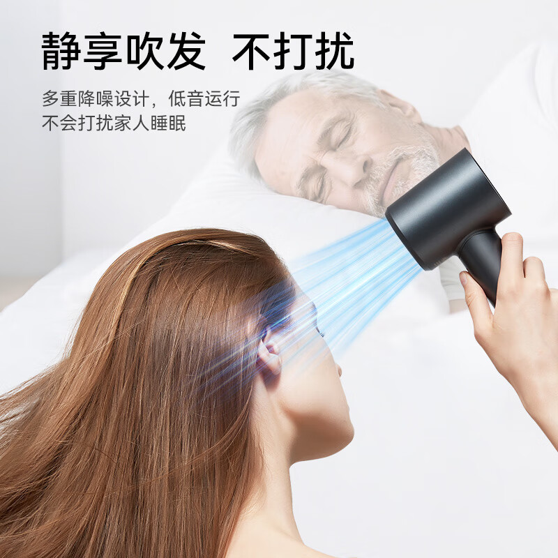 RIZZDEEK【魅丽无限】旗舰款高速吹风机速干电风筒大功率4亿负离子护发家用静音不伤发学生新款 JV01旗舰款-4亿负离子-黑色