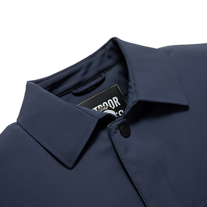 雪中飞(SNOWFLYING)雪中飞男士羽绒服季行政夹克商务休闲翻领老干部鹅绒外套 黑色XL