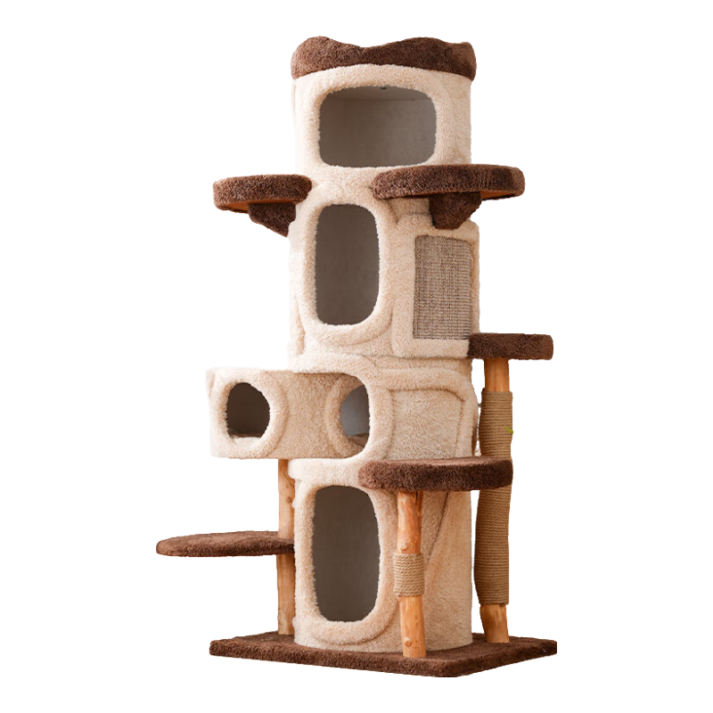 獸牌奢華大樹屋貓爬架大型貓樹貓窩一體實(shí)木貓抓柱布偶緬因暖冬適用 樹屋Max【25斤貓適用】