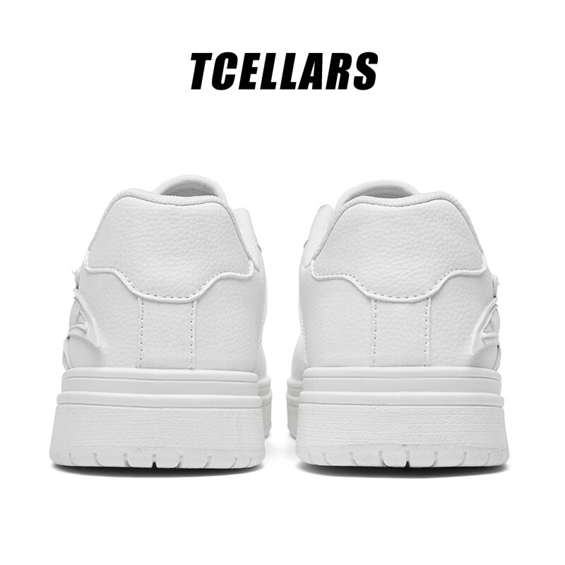 Tcellars男鞋秋季2025新款低帮厚底板鞋男士透气舒适运动休闲鞋子男款潮鞋 象牙白 43