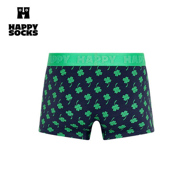 Happy Socks【25年秋冬新品】潮牌ins风多巴胺男士四叶草平角内裤棉 L