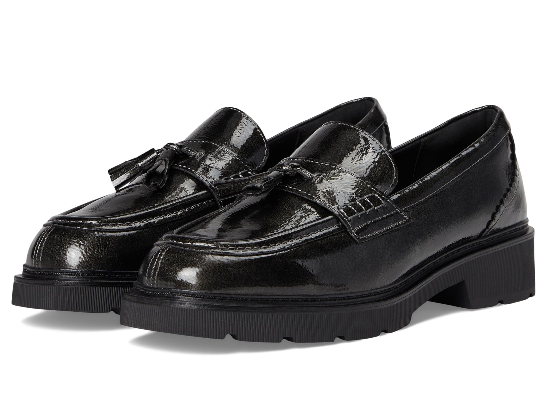 Clarks 其乐 女式 Lauryl 流苏乐福鞋, 金属枪, 5.5 金属枪 5.5