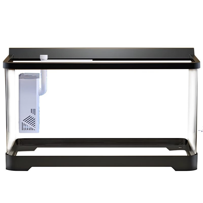 宠小岛桌面生态鱼缸小型客厅过滤制氧一体机新款家用乌龟金鱼缸 大号黑色【豪华造景款】