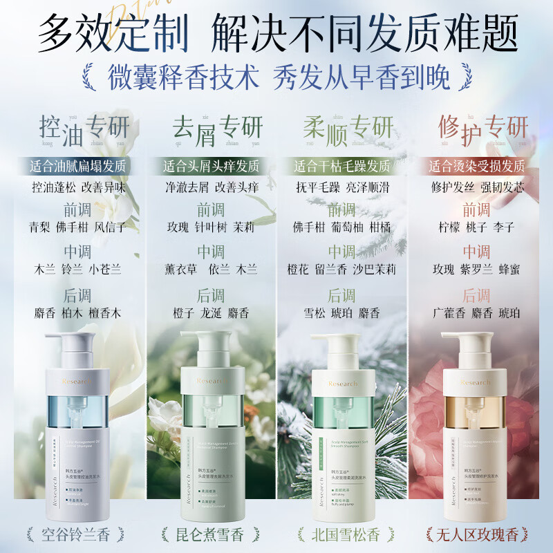 鸿姜去屑清爽洗发水控油蓬松止痒洗头膏露男女士氨基酸官方正品 5瓶【超值囤货装】 官方正品