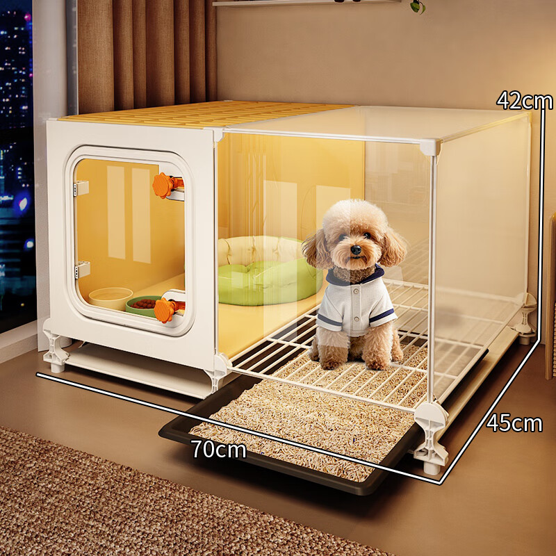 蔻丝狗笼子小型犬带厕所分离一室一厅一卫家用室内泰迪博美比熊幼犬笼