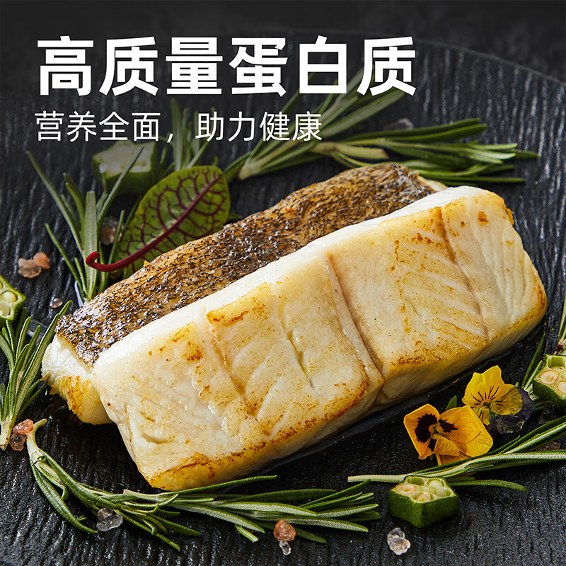 【海鲜国度】去刺进口野生格陵兰比目鱼块辅食独立包装MSC认证 去刺格陵兰比目鱼块2包 1000g