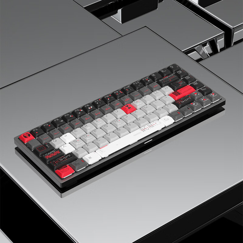 keychron渴创 Z7Max 机械键盘 三模有线键盘 全铝机身键盘 客制化Mac键盘 定制款轻量化 办公便携带Win/Mac Z7Max 定制款-生命计划-深空灰