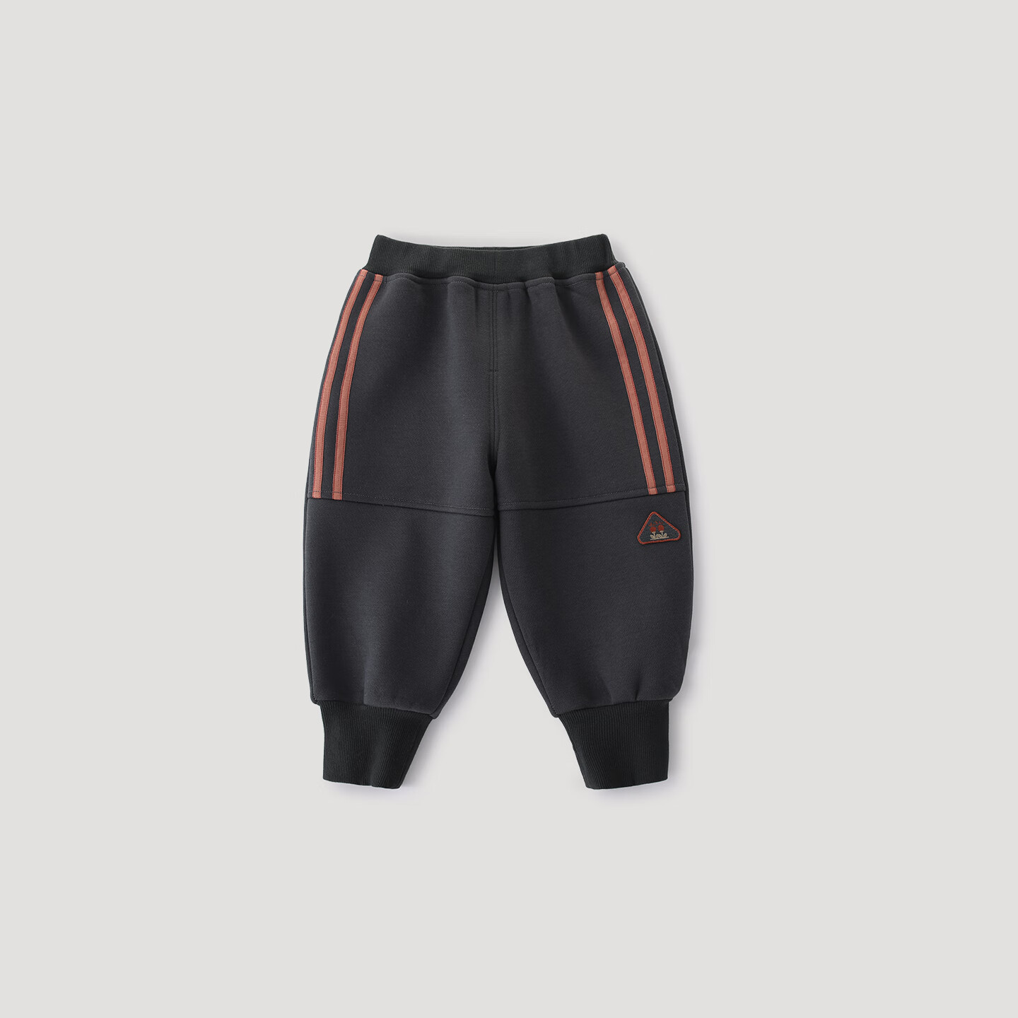 巴厘小猪儿童加绒裤子秋冬加厚保暖女童长裤男童冬季束脚裤宝宝休闲裤冬装 石墨灰 110