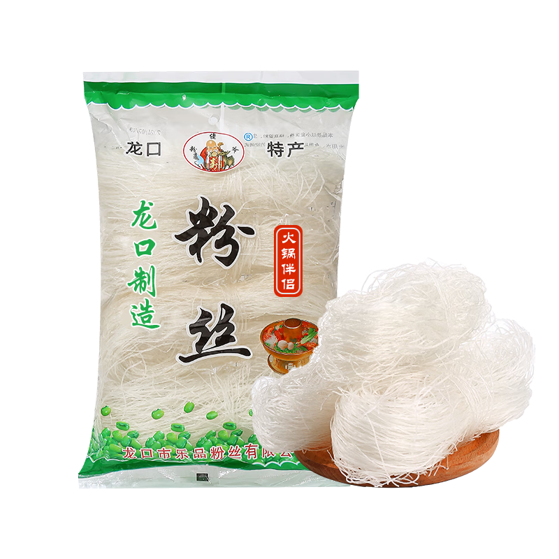 山东龙口风味粉丝白扇贝蒜蓉生蚝凉拌豌豆龙须干米粉商用丝粉 粉丝100克*5包装（活动）