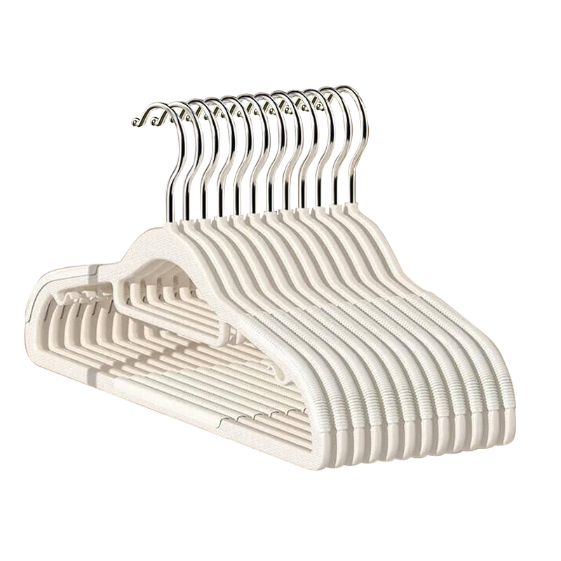 Jepoo晾晒挂衣架防滑衣架衣撑无痕衣架浸塑加固衣架 20个衣架（TPE防滑无痕双位）
