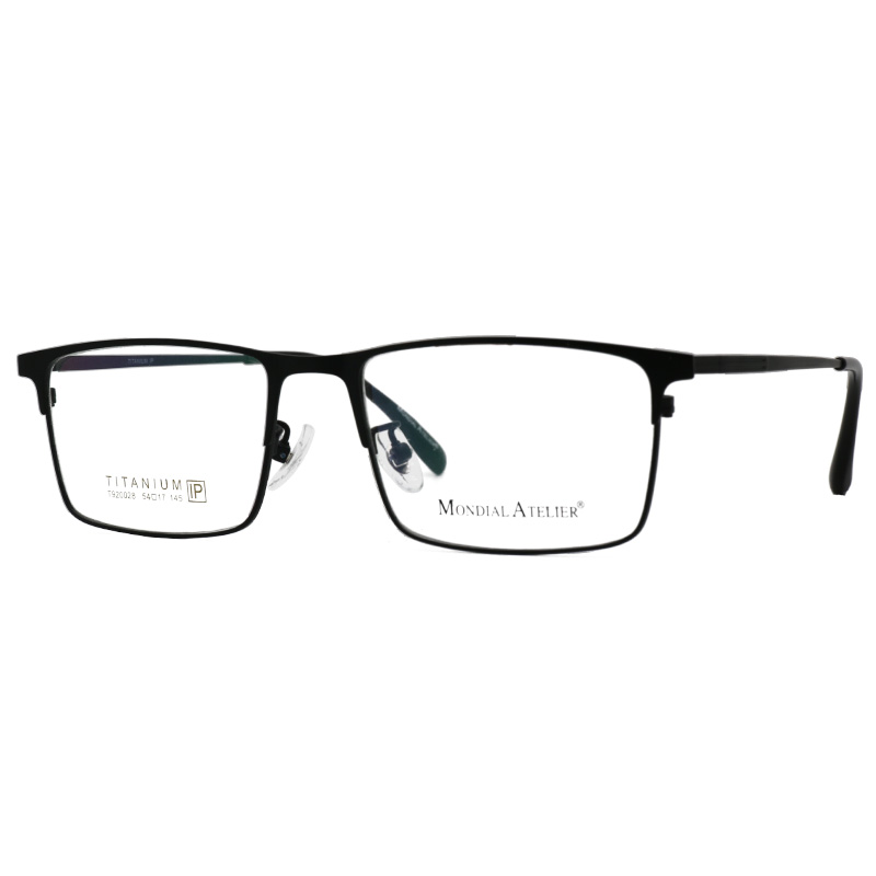 mondial蒙迪爱尔 男性款黑色钛材ip电镀眼镜架眼镜框 t920028 c1 54mm