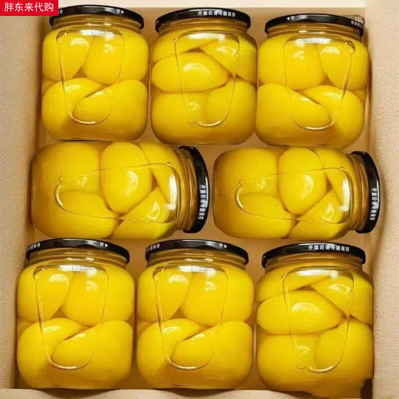 胖东来黄桃罐头每瓶510g新鲜黄桃水果超大瓶罐头老年食品罐头送长辈老人 黄桃罐头*4瓶