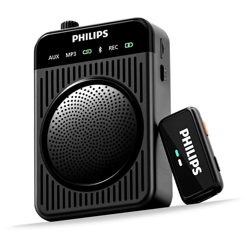 飛利浦（PHILIPS）【國家補貼】領夾小蜜蜂擴音器教師上課專用 導游講解器 小蜜蜂藍牙無線擴音器麥克風DLM3551CB