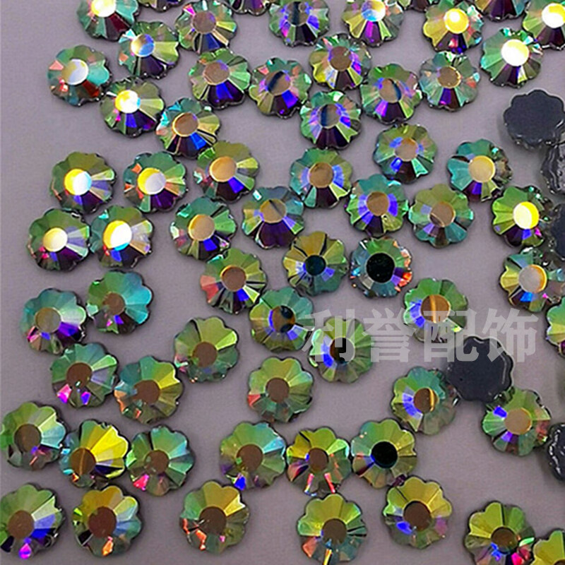 新品异形钻颜色平底烫钻 衣服DIY贴钻补钻奥钻指甲粘钻款式饰品 桃心异形钻白AB幻彩钻一包288颗