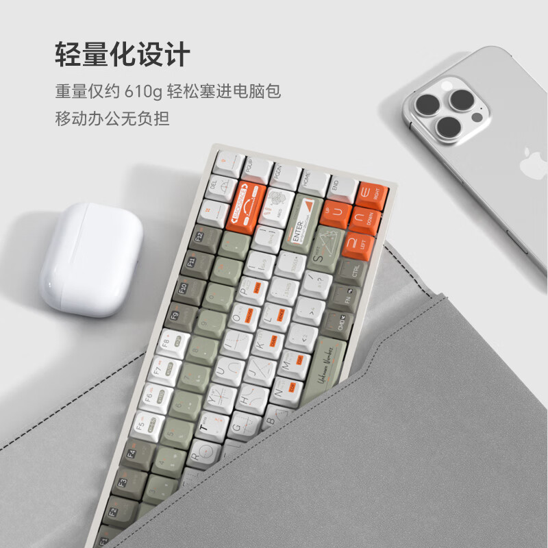 keychron渴创 Z7Max Mac机械键盘 办公静音键盘 三模客制化键盘 轻薄矮轴键盘 全铝机身兼容Mac/Win双系统  Z7Max 定制款-未知数-藏银