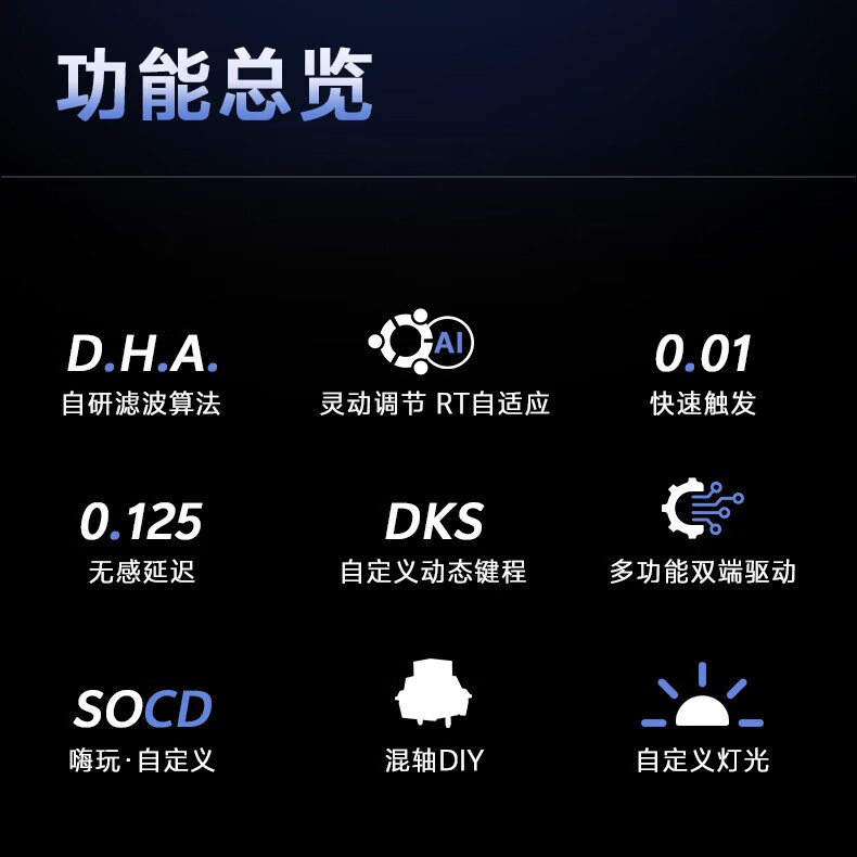 达尔优Cool68 磁轴电竞游戏机械键盘 客制化有线侧翼灯光透明键盘三角洲 无畏契约FPS网页双驱动炫酷混轴 【力挽狂蓝】影刃轴