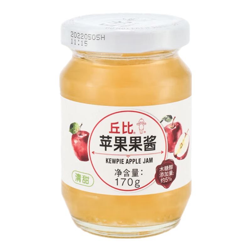 丘比 果酱草莓蓝莓什果 水果酱早餐面包酱吐司烘焙蛋糕家庭装 商用 苹果果酱170g*1瓶