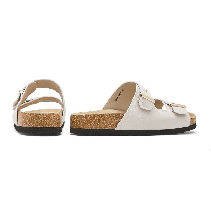 TOOMANYSHOES延长假期凉拖鞋夏季外穿厚底沙滩勃肯鞋高颜值凉拖鞋女士 米色白(男) 41