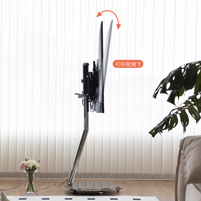 电视支架落地电视挂架电视架液晶 电视机支架移动推车40/55/65 银色不锈钢款镜面 | 适配32-70寸