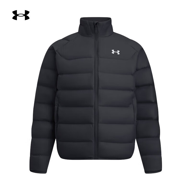 安德玛（UNDERARMOUR）秋冬Core男子轻质运动休闲短款鸭绒羽绒服6010876 黑色001 XL