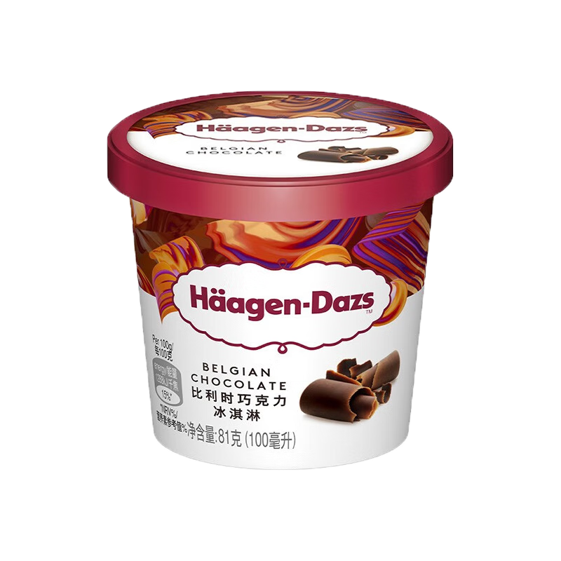 哈根達斯（Haagen-Dazs）冰淇淋香草*1/曲奇*1/巧克力*2 100m*4杯組合禮盒裝 2.9號到期