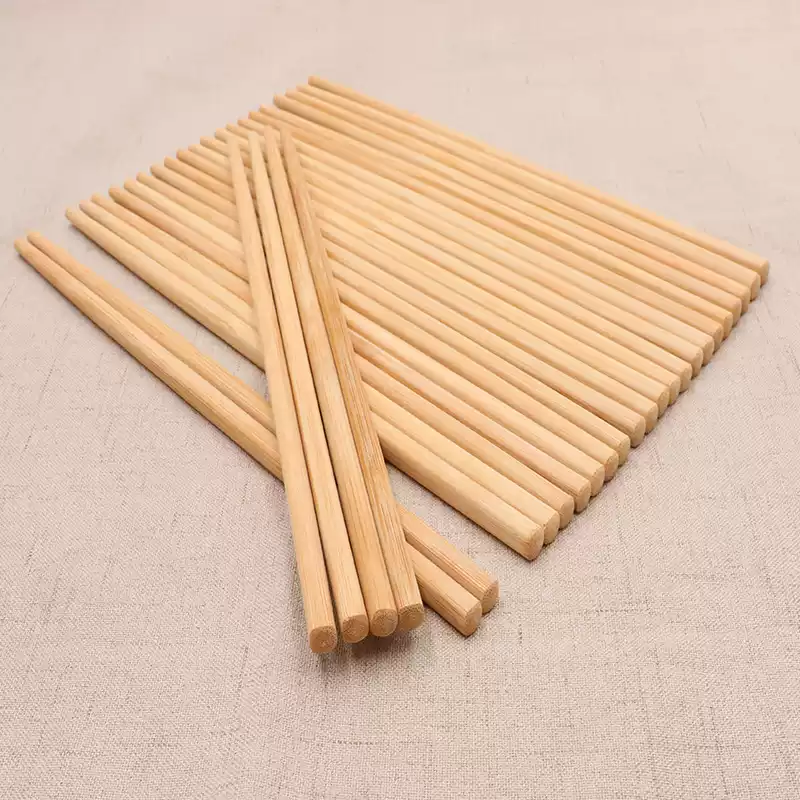 咏幻竹筷子家用天然无漆无蜡木筷正品高档高端酒店饭店商用不易发霉 光板竹筷10双